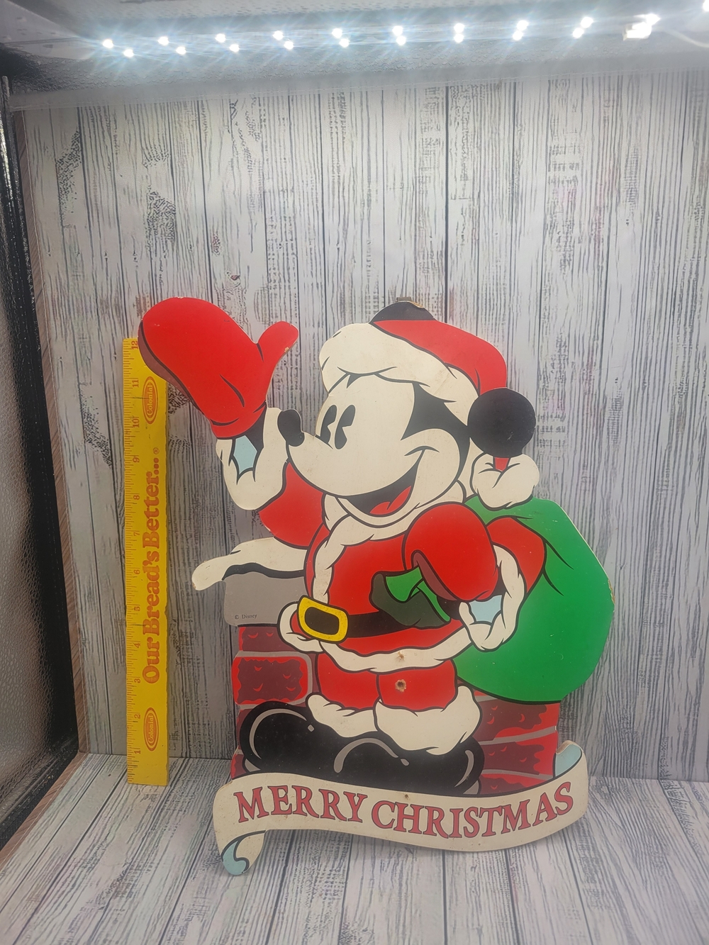 Vintage Disney Santa Mickey Mouse - Merry Christmas Sign